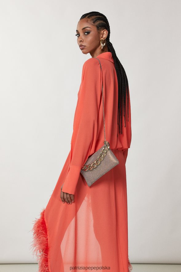 torby| Patrizia Pepe kryształ szampana kobiety Maksymalny łańcuszek z kryształkami 866488818